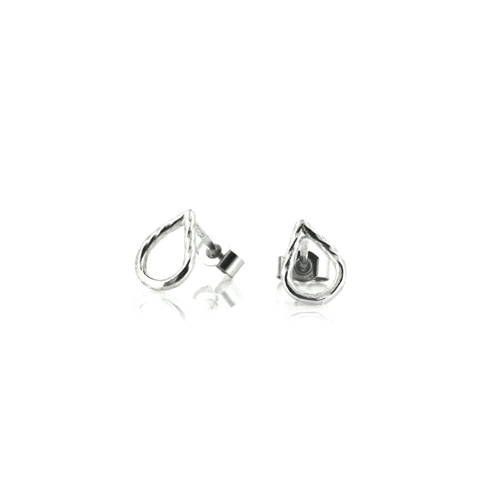 Raindrop Stud Earrings - Sterling Silver Stud Earrings