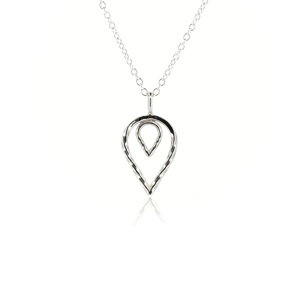 Lotus Petal Large Necklace - Sterling Silver Necklace