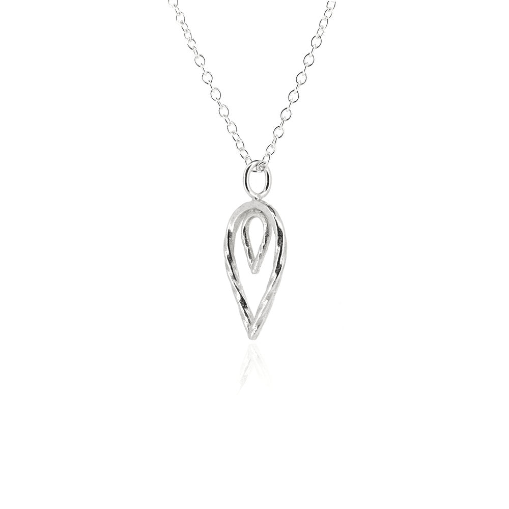 Lotus Petal Large Necklace - Sterling Silver Necklace