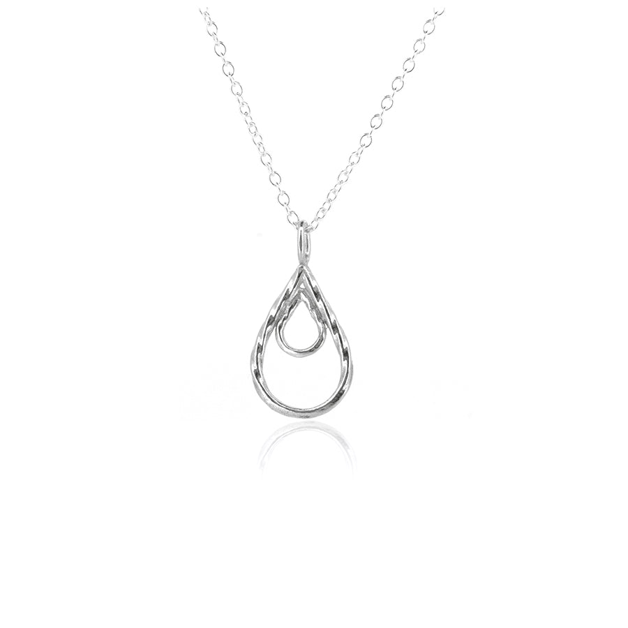 Raindrop Large Necklace - Sterling Silver Necklace