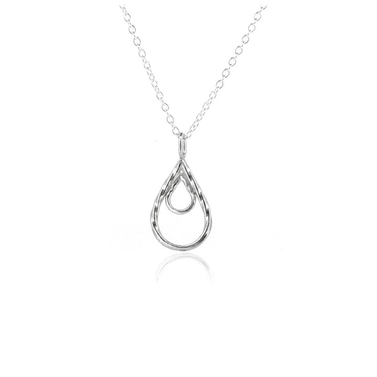Raindrop Large Necklace - Sterling Silver Necklace