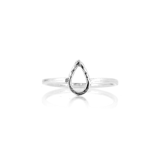 Raindrop Lotus Ring - Sterling Silver - Size R