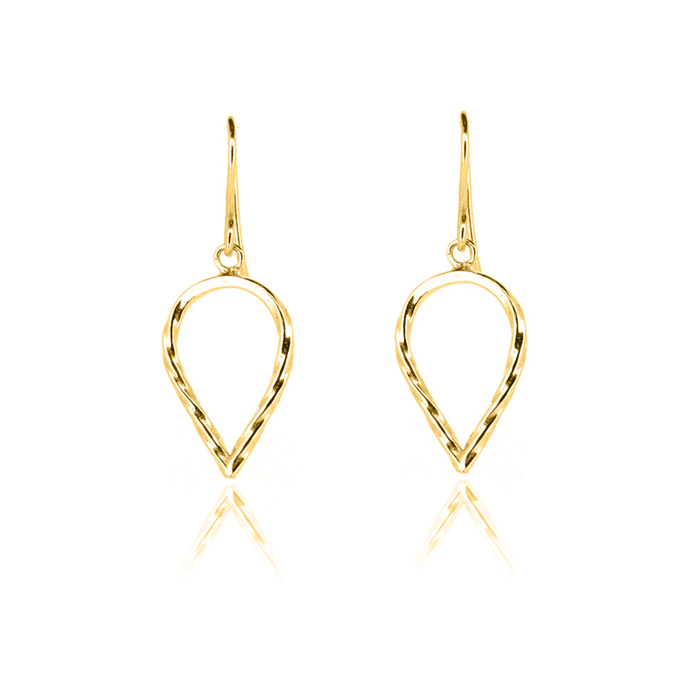 Lotus Petal Large Drop Earrings - Yellow Gold Vermeil Drop Earrings