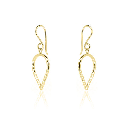 Lotus Petal Large Drop Earrings - Yellow Gold Vermeil Drop Earrings