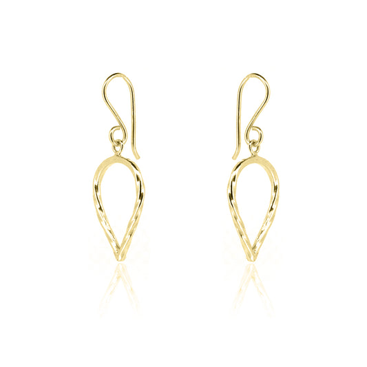 Lotus Petal Large Drop Earrings - Yellow Gold Vermeil Drop Earrings