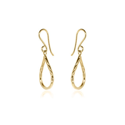 Raindrop Large Drop Earrings - Yellow Gold Vermeil Drop Earrings