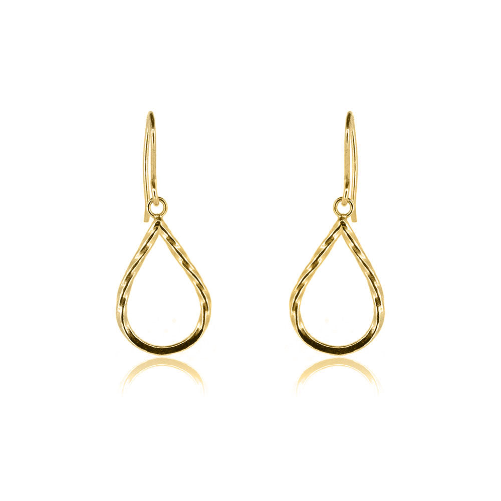 Raindrop Large Drop Earrings - Yellow Gold Vermeil Drop Earrings