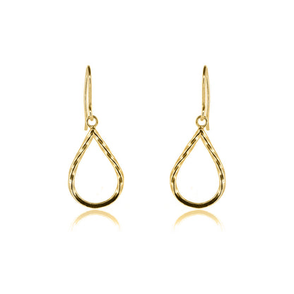 Raindrop Large Drop Earrings - Yellow Gold Vermeil Drop Earrings
