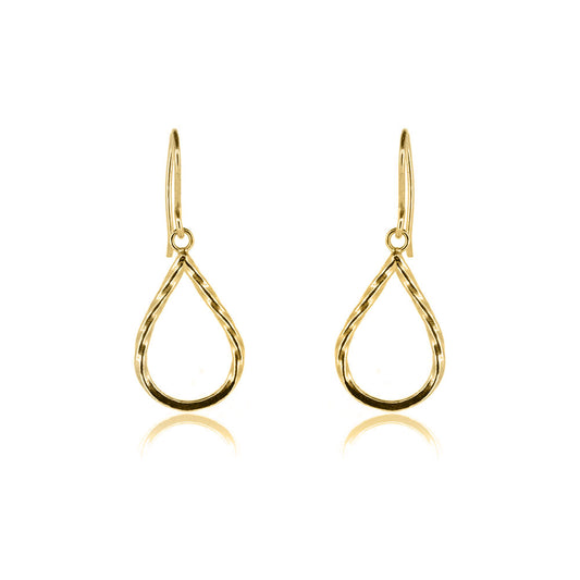 Raindrop Large Drop Earrings - Yellow Gold Vermeil Drop Earrings