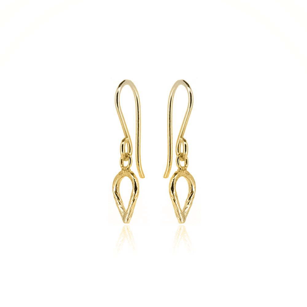 Lotus Petal Small Drop Earrings - Yellow Gold Vermeil Drop Earrings