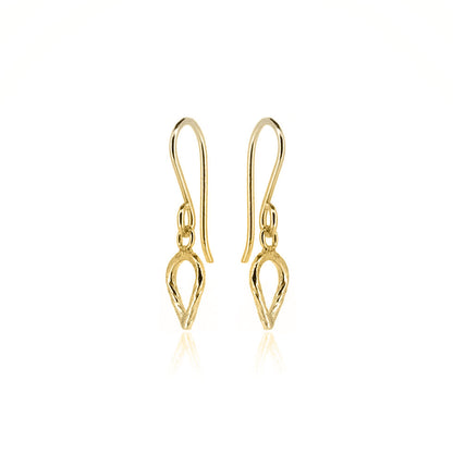 Lotus Petal Small Drop Earrings - Yellow Gold Vermeil Drop Earrings
