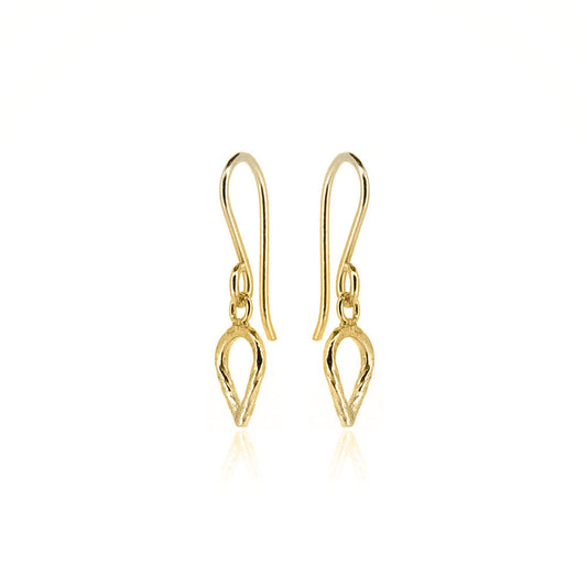 Lotus Petal Small Drop Earrings - Yellow Gold Vermeil Drop Earrings