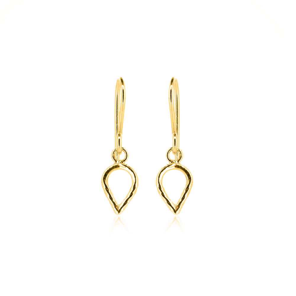 Lotus Petal Small Drop Earrings - Yellow Gold Vermeil Drop Earrings