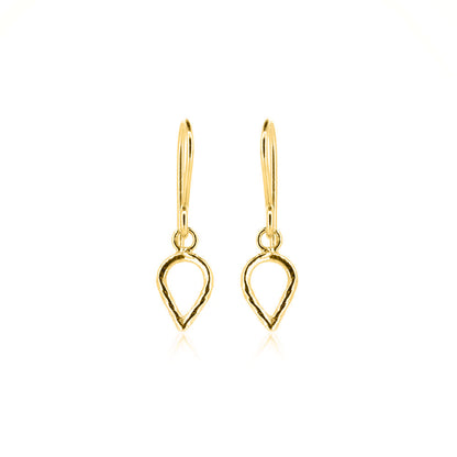Lotus Petal Small Drop Earrings - Yellow Gold Vermeil Drop Earrings