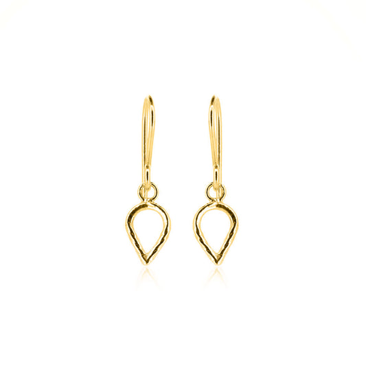 Lotus Petal Small Drop Earrings - Yellow Gold Vermeil Drop Earrings