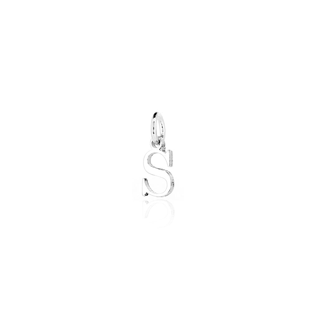 Initial "S" Charm - Sterling Silver Pendants and Charms
