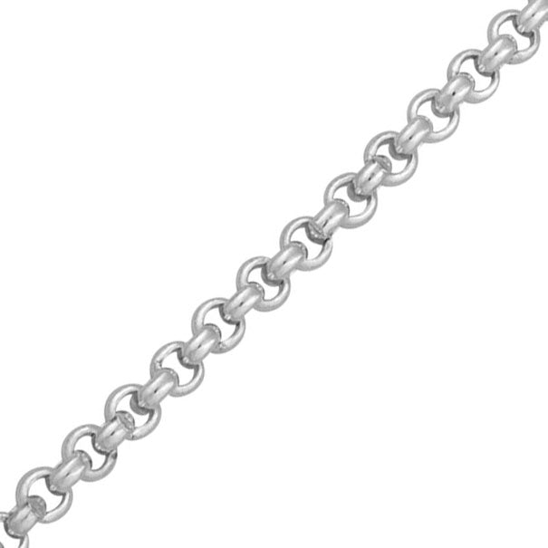 Round Belcher Chain - Sterling Silver - 18 Inch (45cm) Length, 2.25mm width, adjuster at 16 Inch (40cm)