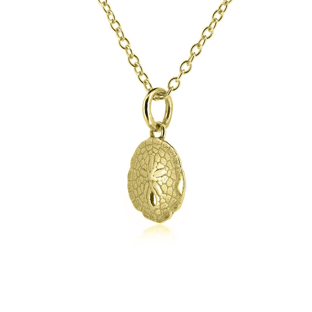 Sand Dollar Small Pendant - 9ct Yellow Gold Necklace