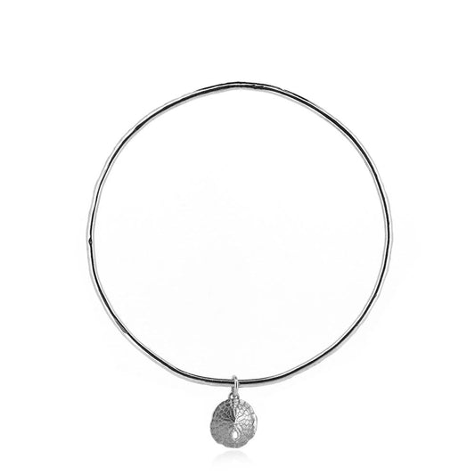 Sand Dollar Charm Bangle - Sterling Silver Bangles