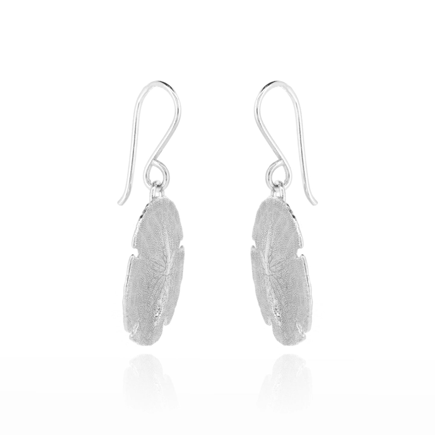 Sand Dollar Large Drop Earrings - Sterling Silver