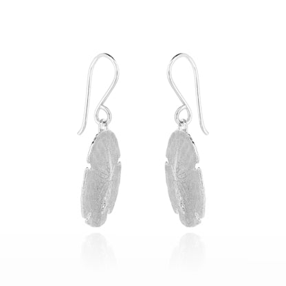 Sand Dollar Large Drop Earrings - Sterling Silver