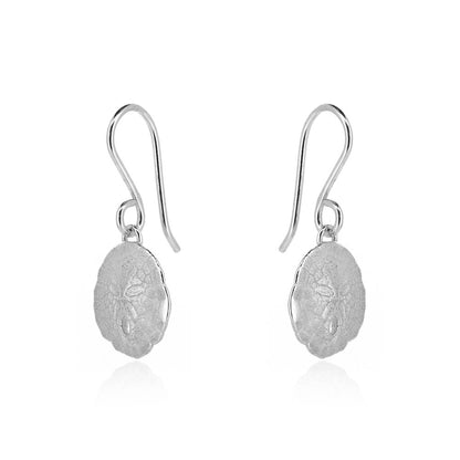 Sand Dollar Small Drop Earrings - Sterling Silver Drop Earrings