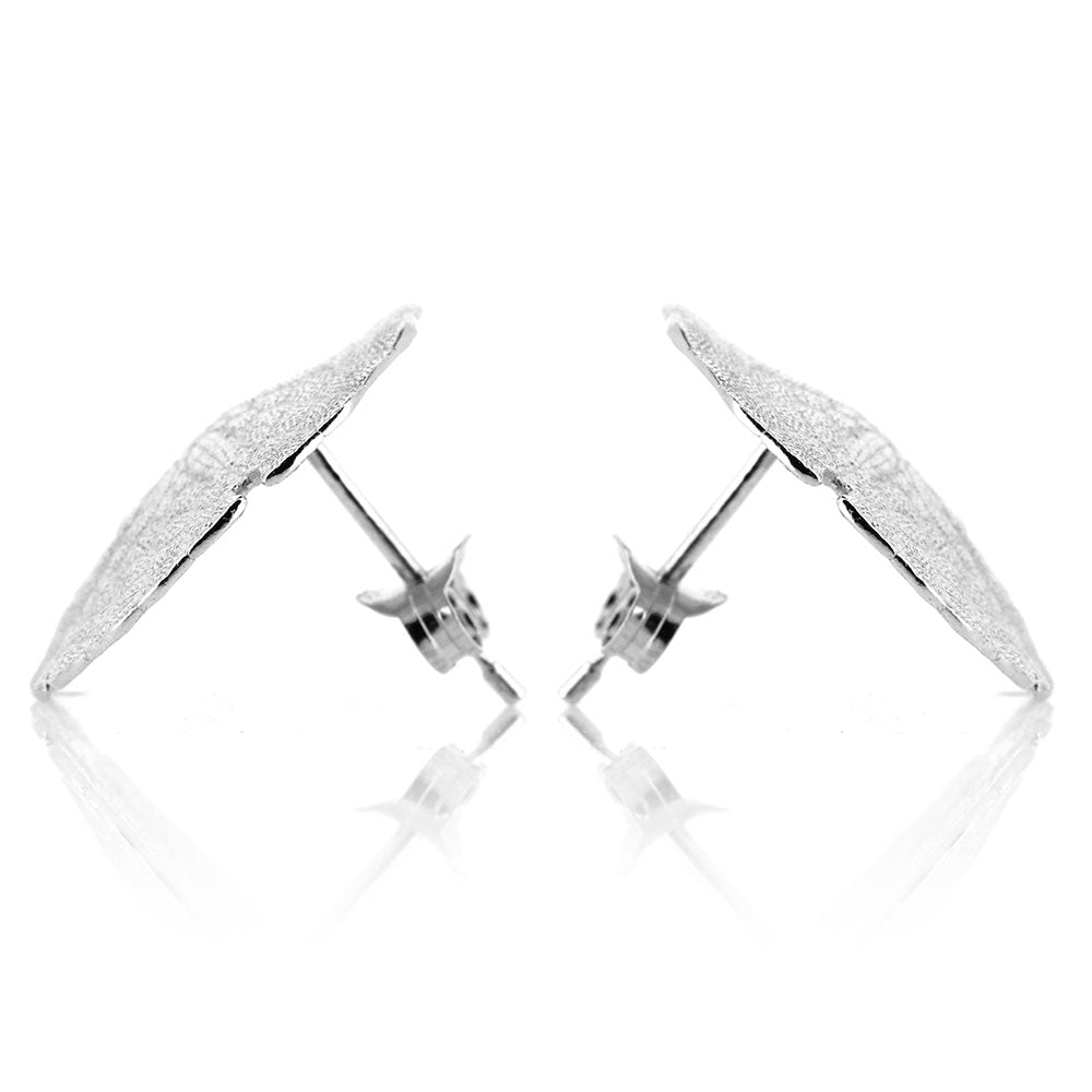 Sand Dollar Large Stud Earrings - Sterling Silver Stud Earrings