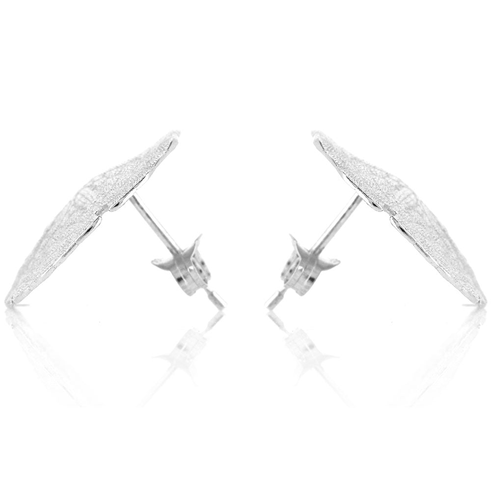 Sand Dollar Large Stud Earrings - Sterling Silver Stud Earrings