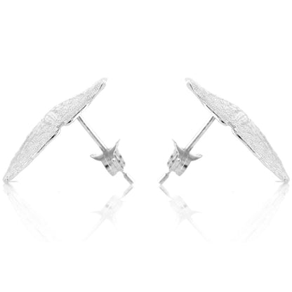 Sand Dollar Large Stud Earrings - Sterling Silver Stud Earrings