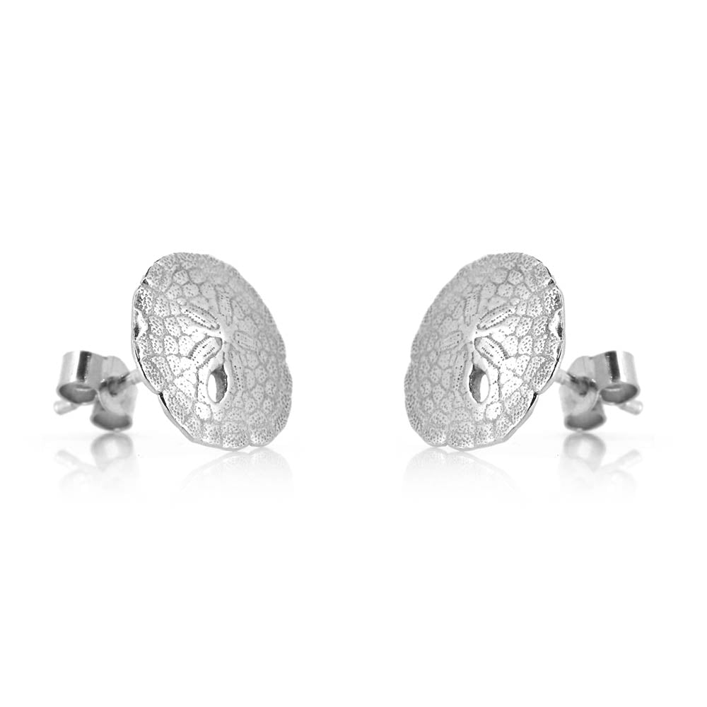 Sand Dollar Small Stud Earrings - Sterling Silver Stud Earrings