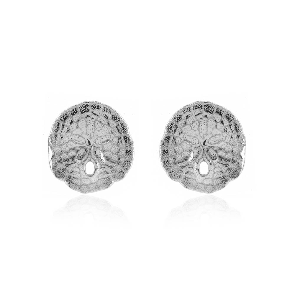 Sand Dollar Small Stud Earrings - Sterling Silver Stud Earrings