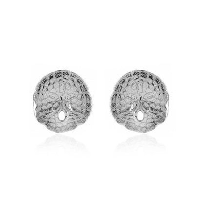 Sand Dollar Small Stud Earrings - Sterling Silver Stud Earrings