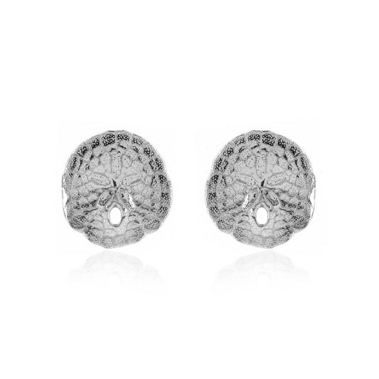 Sand Dollar Small Stud Earrings - Sterling Silver Stud Earrings