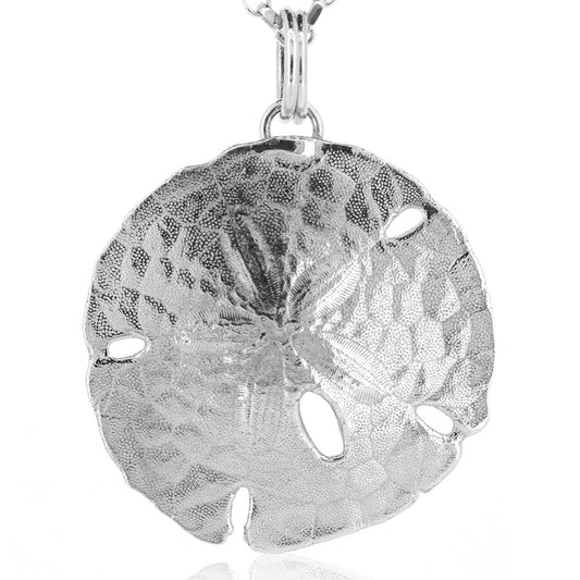 Sand Dollar Large Necklace - Sterling Silver Necklace