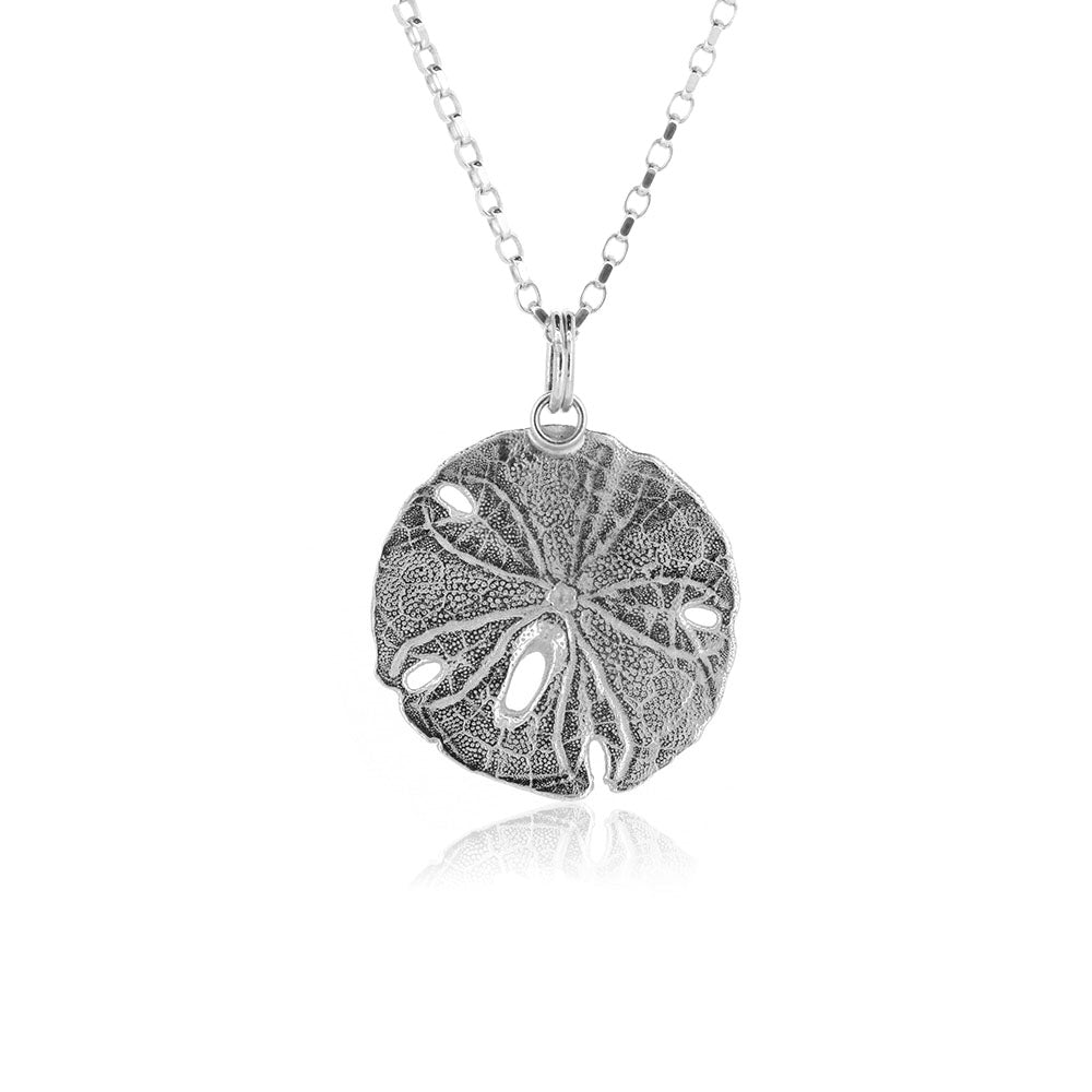 Sand Dollar Large Necklace - Sterling Silver Necklace