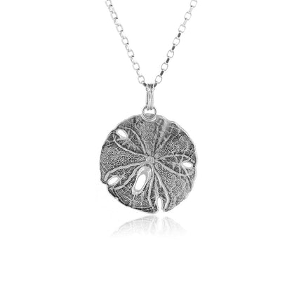 Sand Dollar Large Necklace - Sterling Silver Necklace