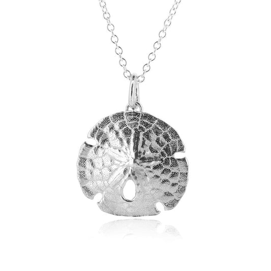 Sand Dollar Medium Necklace - Sterling Silver Necklace