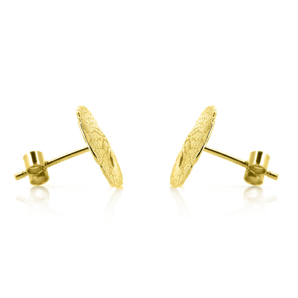 Sand Dollar Small Stud Earrings - Yellow Gold Vermeil Stud Earrings
