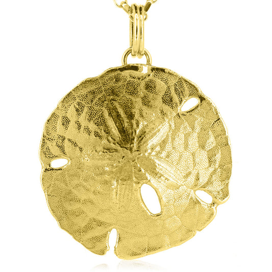 Sand Dollar Large Necklace - Yellow Gold Vermeil Necklace