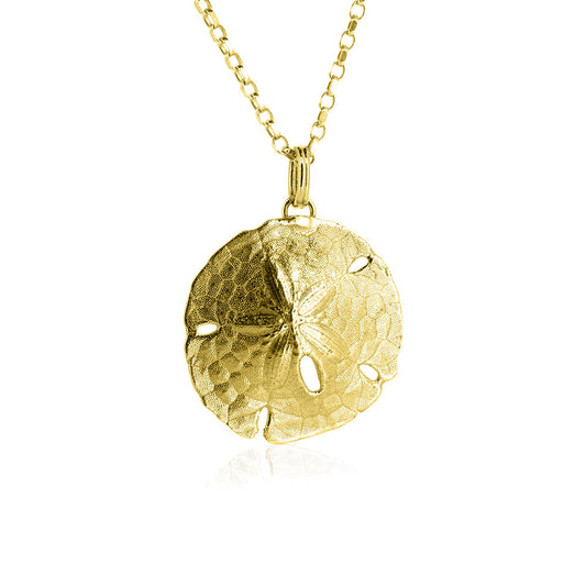Sand Dollar Large Necklace - Yellow Gold Vermeil Necklace