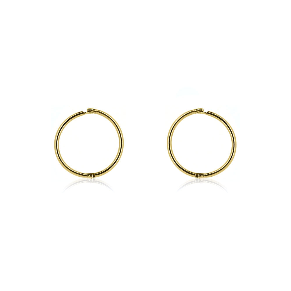 Sleeper 12mm Solid Hoop Earrings - 9ct Yellow Gold Hoop Earrings