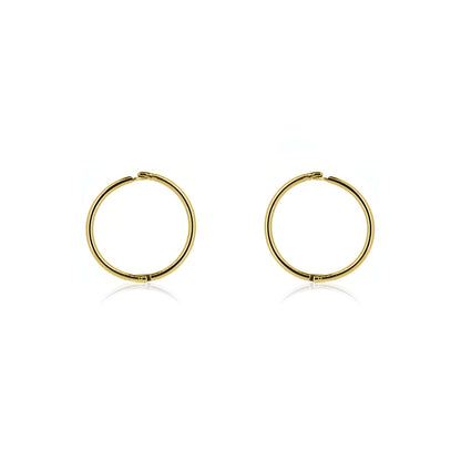 Sleeper 12mm Solid Hoop Earrings - 9ct Yellow Gold Hoop Earrings