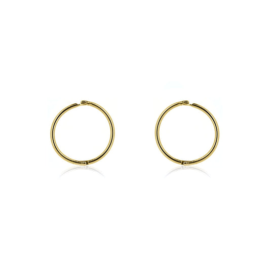 Sleeper 12mm Solid Hoop Earrings - 9ct Yellow Gold Hoop Earrings