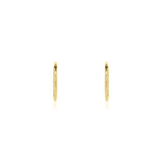 Sleeper 12mm Solid Hoop Earrings - 9ct Yellow Gold Hoop Earrings