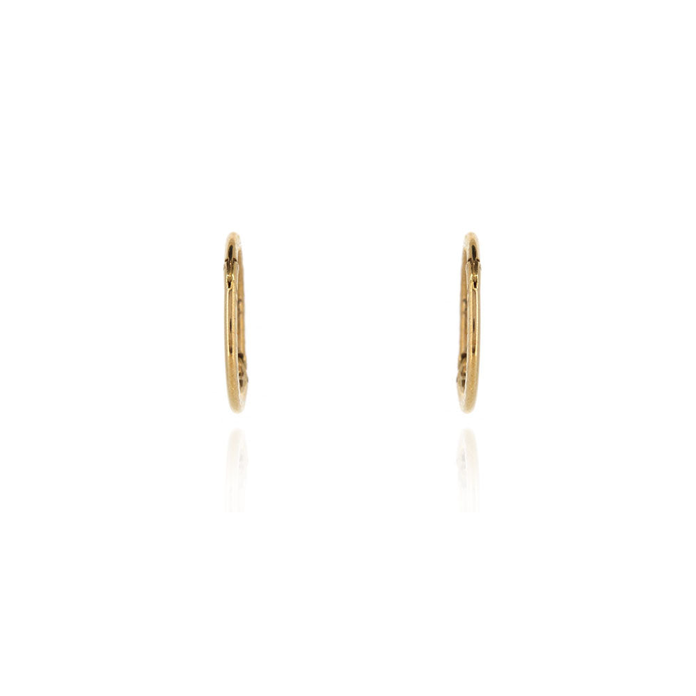 Sleeper 12mm Diamond Cut Solid Hoop Earrings - 9ct Yellow Gold Hoop Earrings