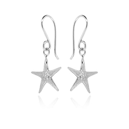Starfish Medium Drop Earrings - Sterling Silver Drop Earrings