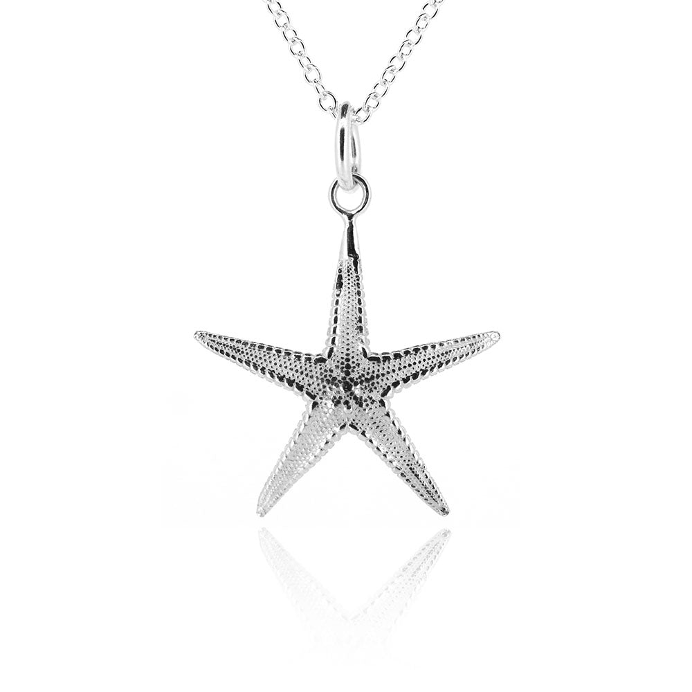 Starfish Large Necklace - Sterling Silver Necklace