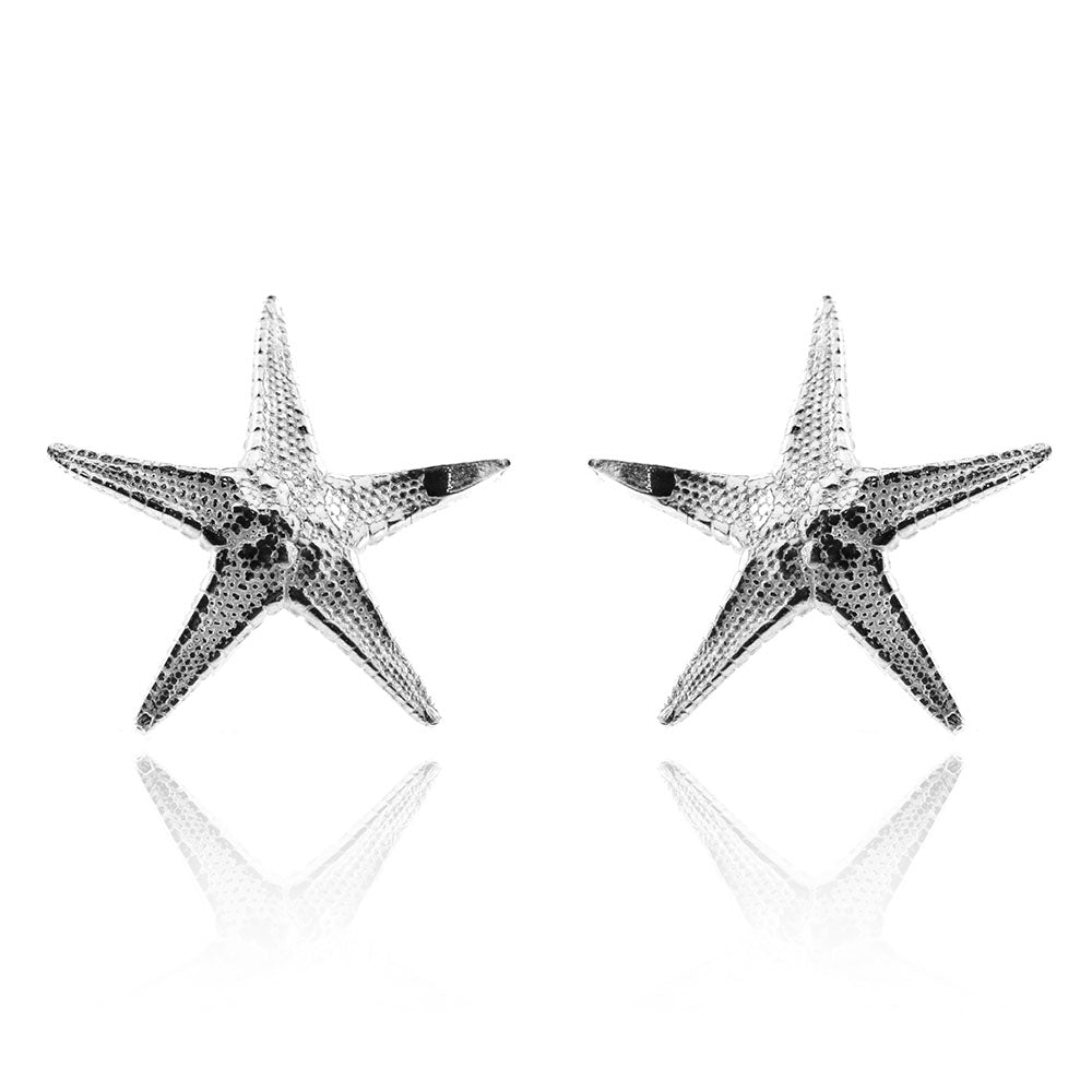 Starfish Large Stud Earrings - Sterling Silver Stud Earrings