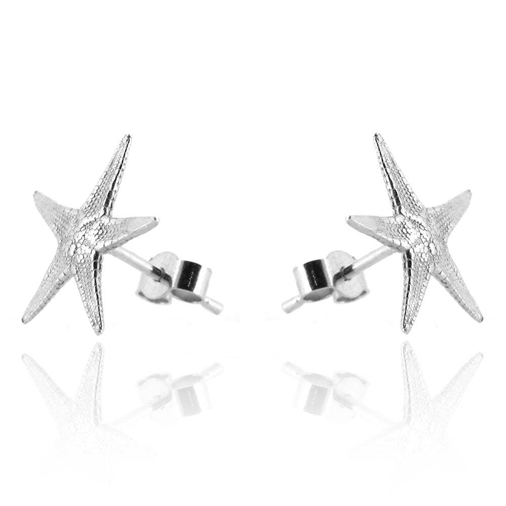 Starfish Large Stud Earrings - Sterling Silver Stud Earrings