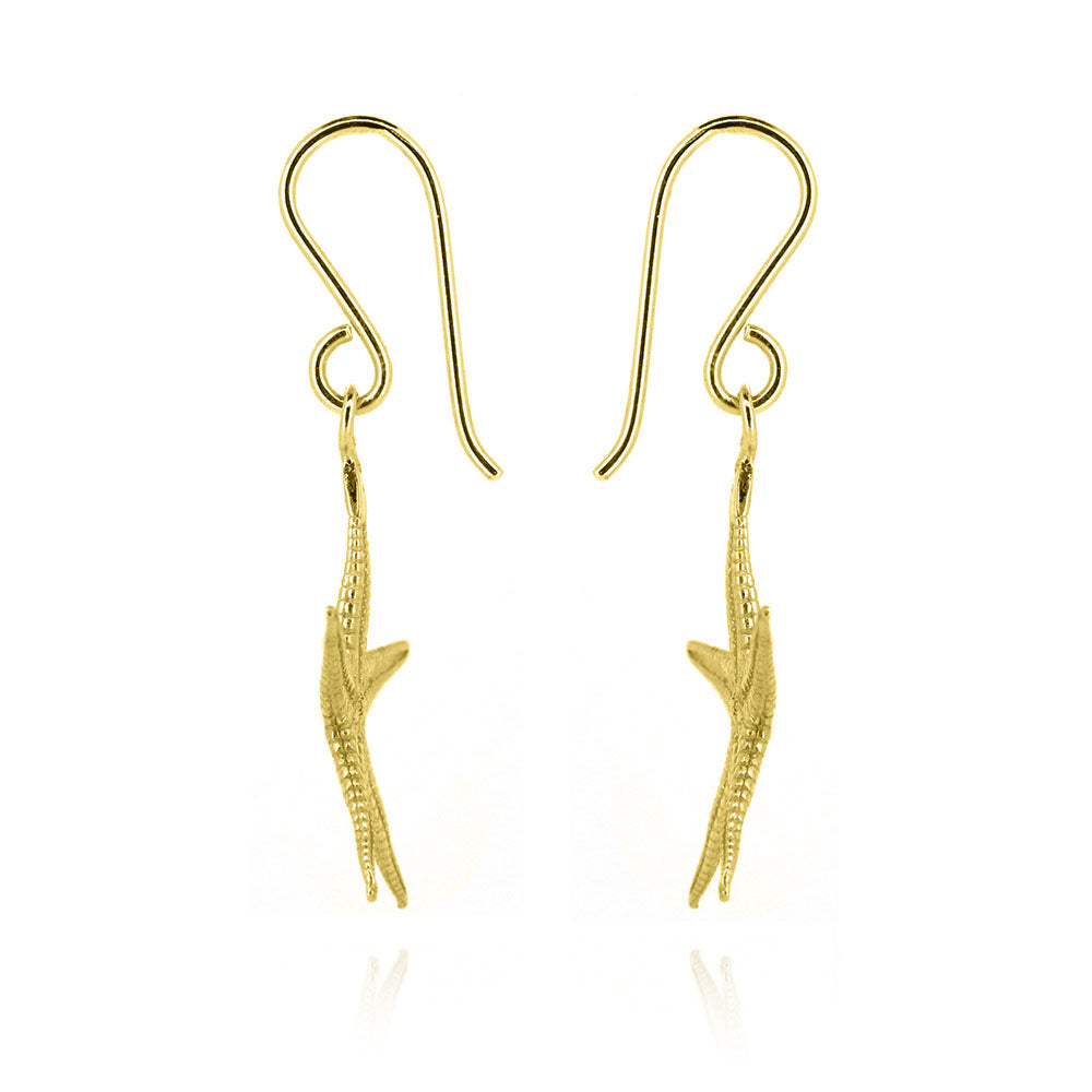 Starfish Large Drop Earrings - Yellow Gold Vermeil